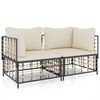 vidaXL Narożne moduły sofy z poduszkami, 2 szt., polirattan