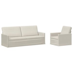 vidaXL Zestaw Sof 2 pcs kremowy Welur