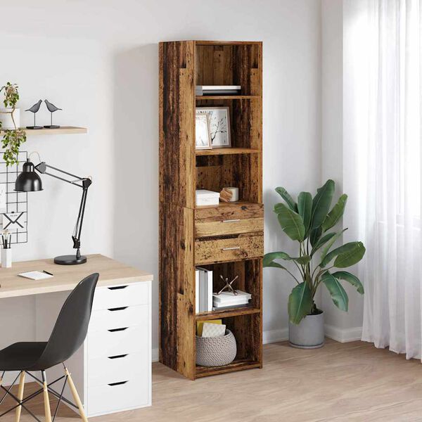 vidaXL Highboard z szufladą Stare drewno 45 x 42,5 x 185 cm