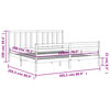 vidaXL Rama łóżka z wezgłowiem, szara, 200x200 cm, lite drewno