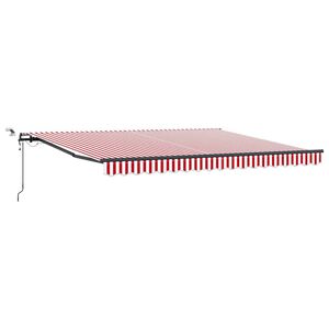 vidaXL Markiza wysuwana Czerwony i Biały 400 &times; 350 cm Poliester