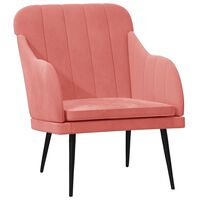 vidaXL Fotel, różowy, 63x76x80 cm, obity aksamitem