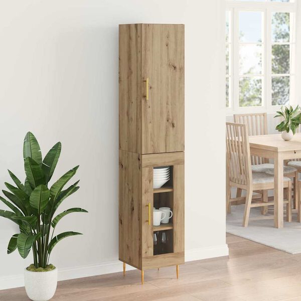 vidaXL Highboard 2 pcs Dąb rzemieślniczy Materiał drewnopochodny