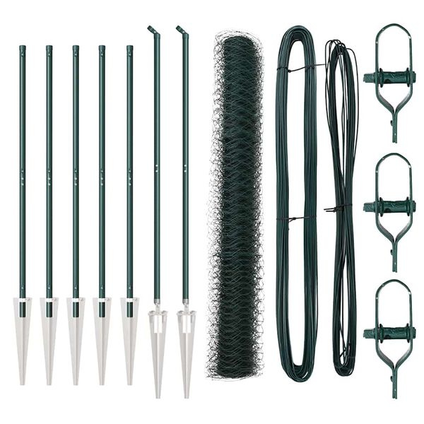 vidaXL Słupek ogrodzeniowy. Zielony 10 x 1,4 m (siatka 36 mm)