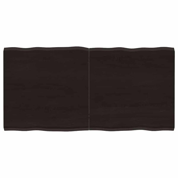 vidaXL Blat, ciemnobrązowy 120x60x(2-4)cm drewno z naturalną krawędzią