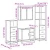 vidaXL 4-częściowy zestaw mebli łazienkowych, szary dąb sonoma