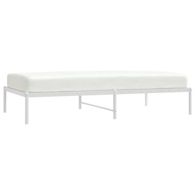 vidaXL Metalowa rama łóżka, biała, 100x190 cm