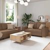 vidaXL Sofa 3 pcs Brązowy 220 x 80 x 84 cm Tkanina lniana