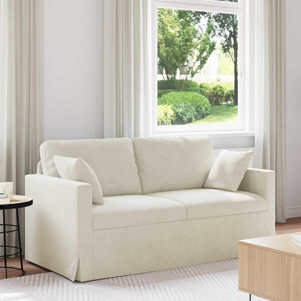 vidaXL Sofa Kremowy 158 x 78 x 80 cm Aksamit
