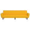vidaXL 2-osobowa kanapa, ż&oacute;łta, tapicerowana aksamitem