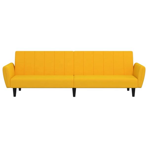 vidaXL 2-osobowa kanapa, ż&oacute;łta, tapicerowana aksamitem