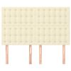 vidaXL Zagł&oacute;wek kremowy 144x5x118/128 cm sk&oacute;ra ekologiczna