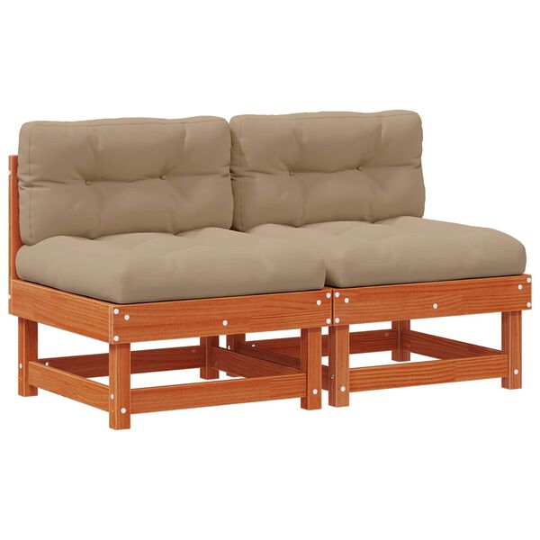 vidaXL Sofa Środkowa do Ogrodu Lite drewno sosnowe Woskowy Brąz