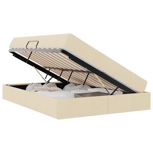 vidaXL Ł&oacute;żko z miejscem na przechowywanie i materacem Kremowy