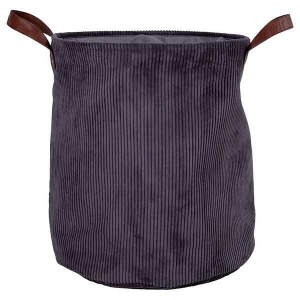 House Nordic Kosz na pranie Nora, szary sztruks