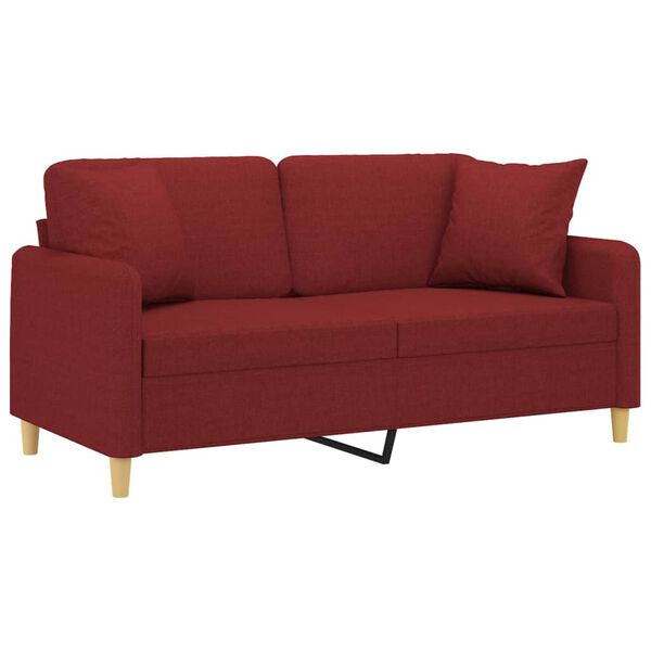 vidaXL 2-osobowa sofa wypoczynkowa z poduszkami, bordowa, 140 cm