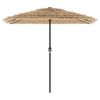 vidaXL Parasol ogrodowy z LED, stalowy słupek, brązowy, 248x248x248 cm