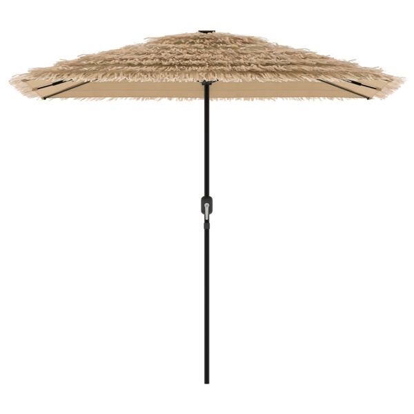 vidaXL Parasol ogrodowy z LED, stalowy słupek, brązowy, 248x248x248 cm