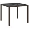 vidaXL St&oacute;ł Ogrodowy Brązowy 90 x 90 x 75 cm polirattan