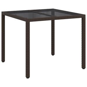 vidaXL St&oacute;ł Ogrodowy Brązowy 90 x 90 x 75 cm polirattan