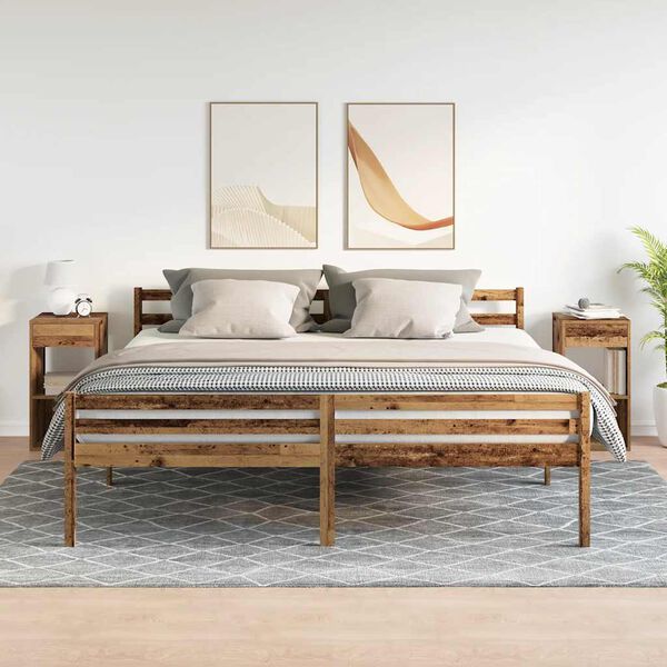 vidaXL Szafki nocne z szufladą, 2 szt., stare drewno, 35x34x66,5 cm