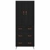 vidaXL Highboard Czarny Dąb 69,5 x 34 x 180 cm Materiał drewnopochodny