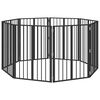vidaXL Bramka dla psa 8 szt. Czarny 60 x 80 cm Stal ocynkowana
