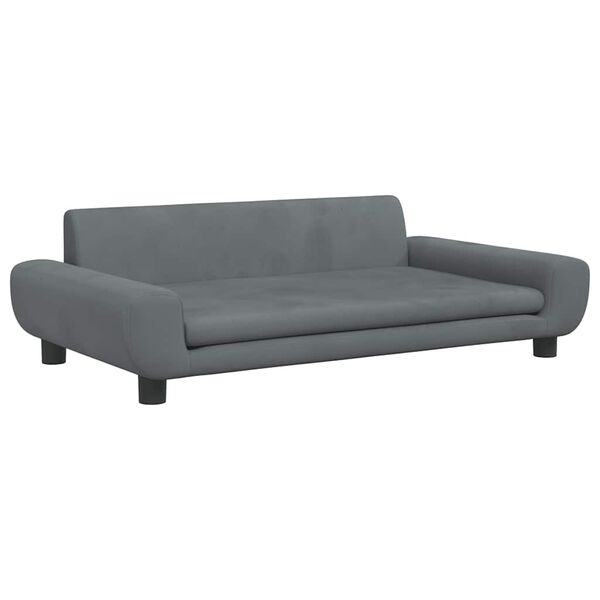 vidaXL Sofa dla dzieci, ciemnoszara, 100x54x33 cm, aksamit