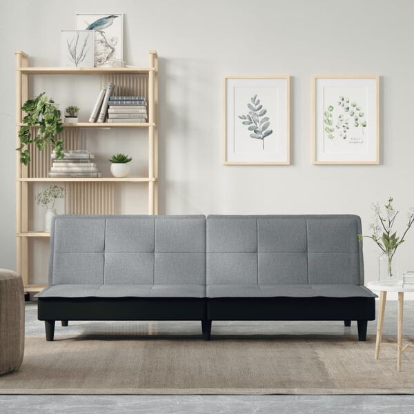 vidaXL Kanapa rozkładana, jasnoszara, tapicerowana tkaniną