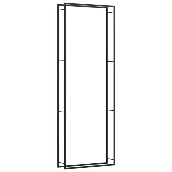 vidaXL Stojak na drewno, matowy czarny, 110x28x312 cm, stalowy
