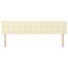 vidaXL Zagł&oacute;wki, kremowe, 180x5x78/88 cm, sztuczna sk&oacute;ra