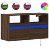 vidaXL Ścienna szafka TV z LED, brązowy dąb, 80x31x45 cm