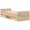 vidaXL Rama łóżka z wezgłowiem i zanóżkiem, dąb sonoma, 100x200 cm