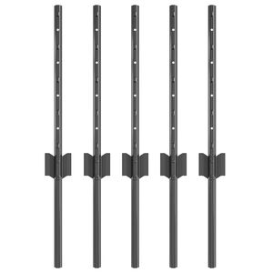 vidaXL Wbudowany słupek ogrodzeniowy 5 szt. Szary 80 cm