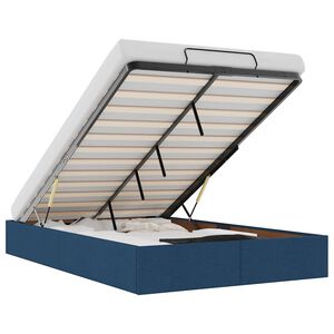 vidaXL Rama ł&oacute;żka otomana bez materaca, niebieska, 120x200 cm, tkanina