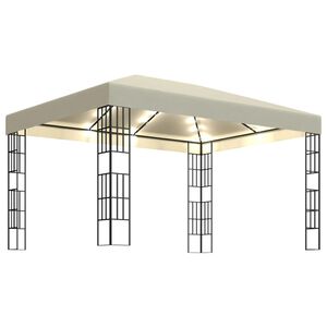 vidaXL Altana ze sznurem lampek LED, 3x4 m, kremowa