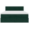 vidaXL Rama ł&oacute;żka otomana z materacem, zielona, 140x190 cm, aksamit