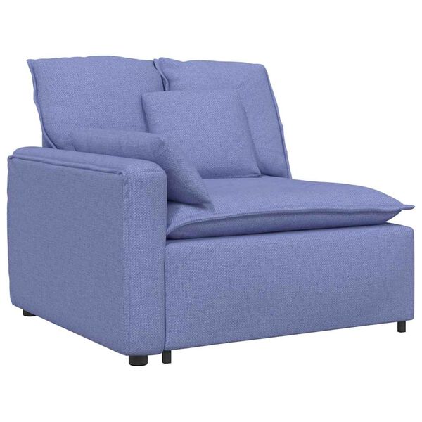 vidaXL Sofa modułowa z podn&oacute;żkiem i poduszkami Tkanina Jeans Niebieski