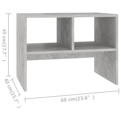 vidaXL Stolik boczny, szarość betonu, 60x40x45 cm, płyta wiórowa