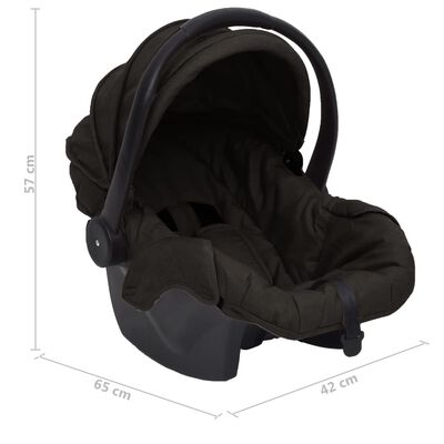 vidaXL Fotelik niemowlęcy do samochodu, antracytowy, 42x65x57 cm