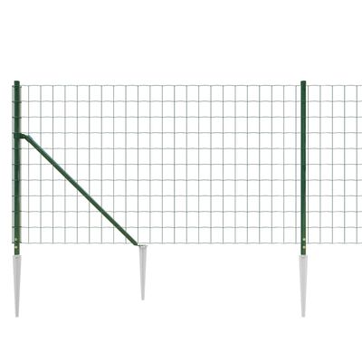 vidaXL Ogrodzenie z siatki, z kotwami, zielone, 0,8x25 m