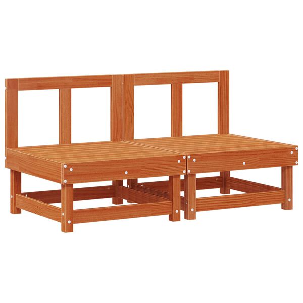 vidaXL Sofa Środkowa do Ogrodu Lite drewno sosnowe Woskowy Brąz