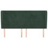 vidaXL Zagł&oacute;wek uszak, ciemnozielony, 163x23x118/128 cm, aksamit