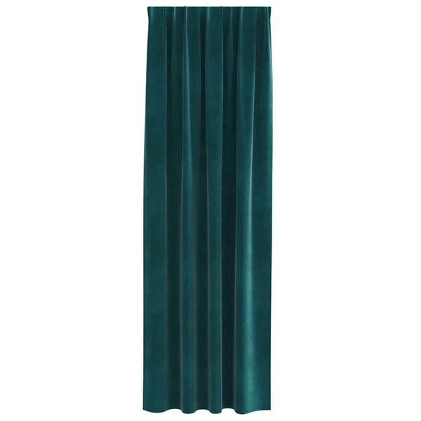 vidaXL Zasłony zaciemniające 2 pcs Ciemna zieleń 140 x 225 cm Aksamit