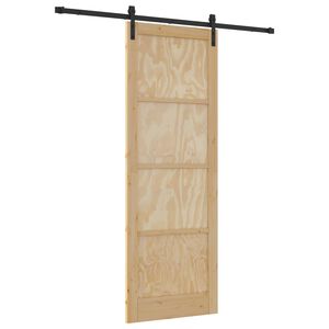 vidaXL Drzwi przesuwne Naturalny i czarny 83 x 232 cm