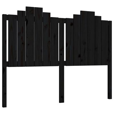vidaXL Wezgłowie łóżka, czarne, 146x4x110 cm, lite drewno sosnowe