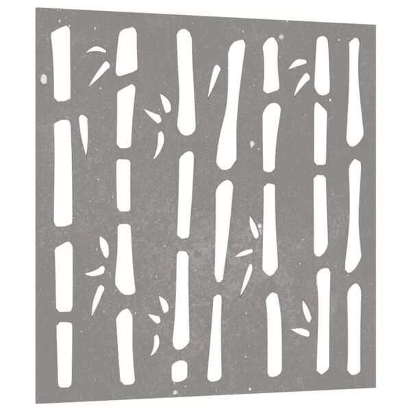 vidaXL Ogrodowa dekoracja ścienna, 55x55 cm, stal kortenowska, bambus