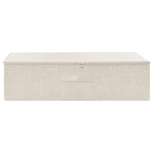 vidaXL Pojemnik, tkanina, 70x40x18 cm, kremowy