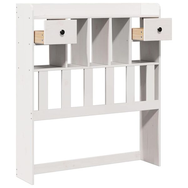 vidaXL Wezgłowie do ł&oacute;żka, z p&oacute;łkami, białe, 90 cm, drewno sosnowe