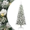 vidaXL Sztuczna choinka z zawiasami 300 LED Zielony i Biały 180 cm